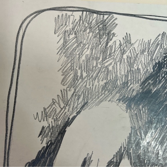 Original portrait, pencil M Keller 1973 drawing on board Mcm retro vintage - Picture 13 of 17